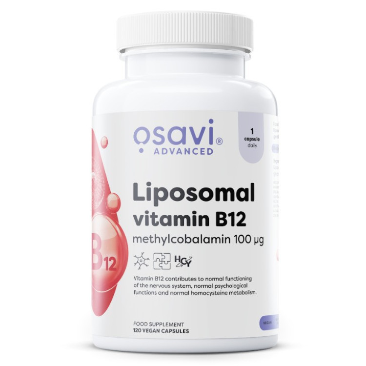 Osavi Liposomal Vitamin B12, Methylcobalamin 100 mcg, 120 vegankapsler