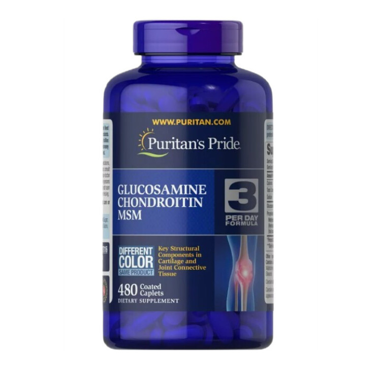 Puritans Pride Glucosamine Chondroitin MSM, 480 overtrukne caplets
