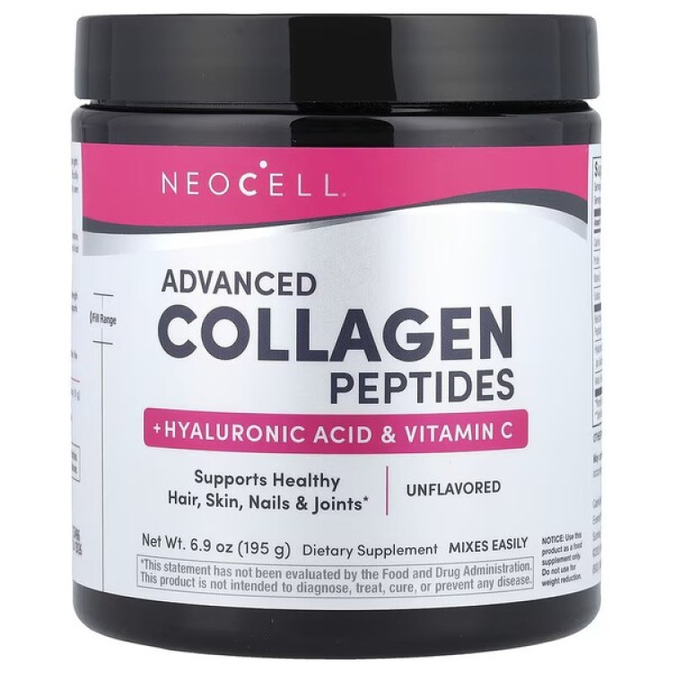 NeoCell Avanceret Kollagen Peptider med Vitamin C & Hyaluronsyre, 195 gram