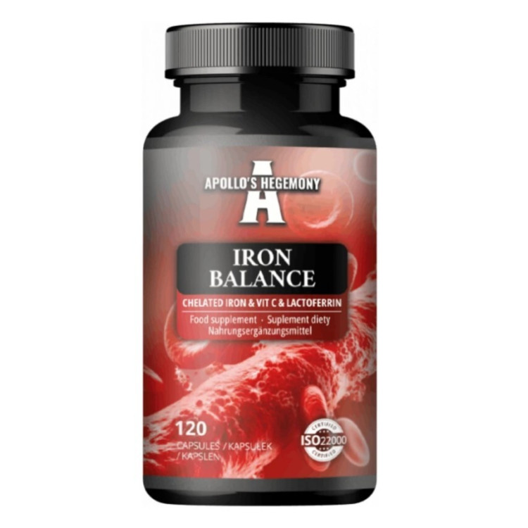 Apollo's Hegemony Iron Balance Cheleret Jern & Vit C & Lactoferrin, 120 kapsler