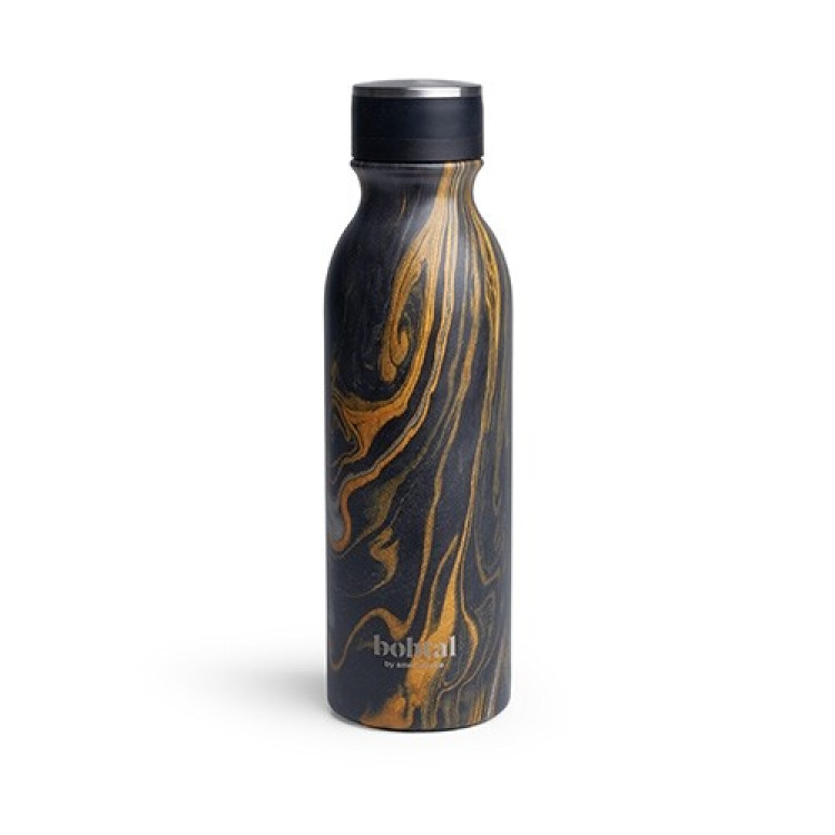 Smartshake Bohtal Isoleret Flaske, Sort Marmor, 600 ml