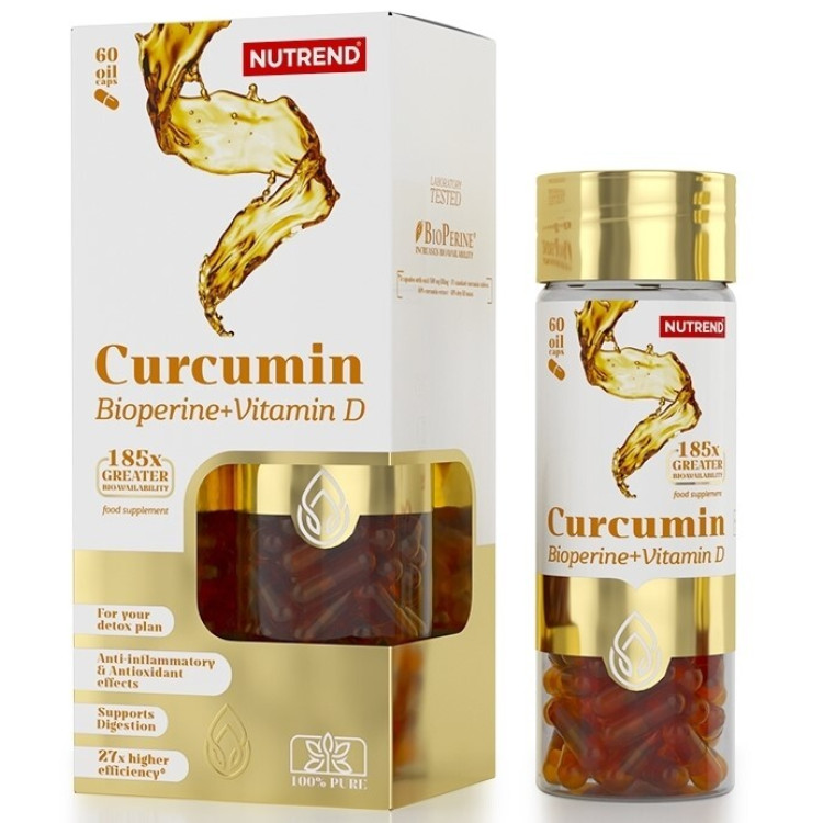 Nutrend Curcumin + Bioperine + Vitamin D, 60 kapsler
