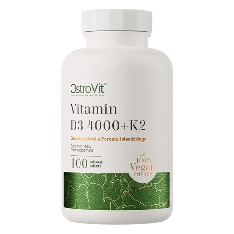 OstroVit Vitamin D3 4000 + K2 Vegan, 100 tabletter