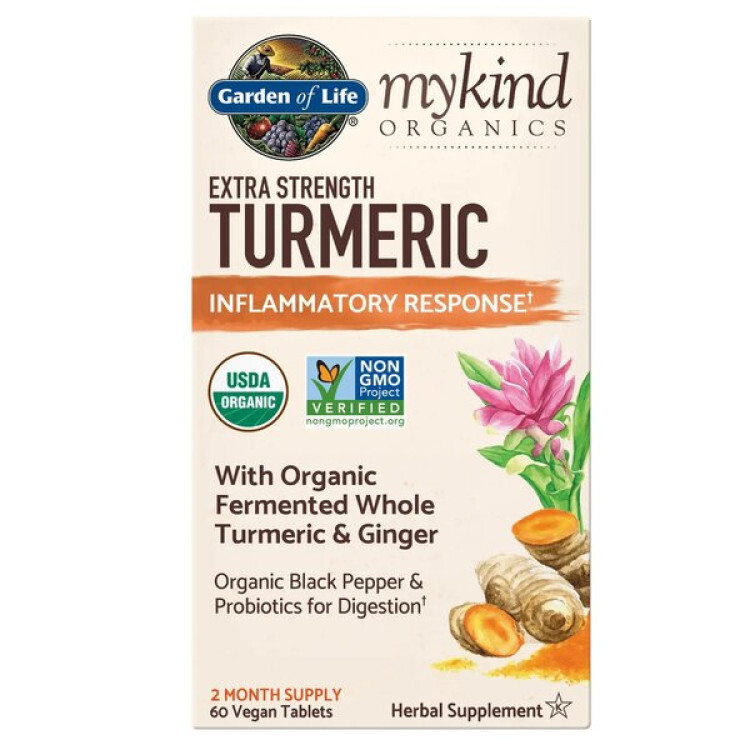 Garden of Life Mykind Ekstra Styrke Gurkemeje, 60 tabletter