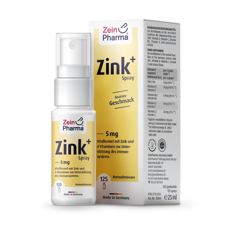 Zein Zinc+ Spray 5 mg med ananassmag, 25 ml
