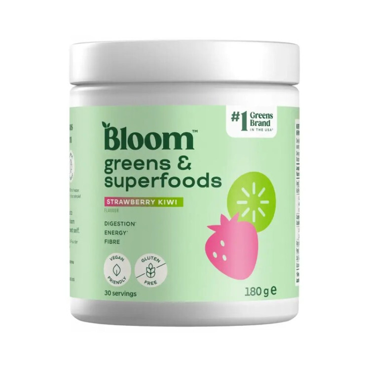 Bloom Greens & Superfoods pulver, Strawberry Kiwi, 180 gram