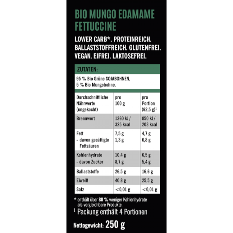 Øko Soja/mungbømme Fettuccine 40% protein (250 g)