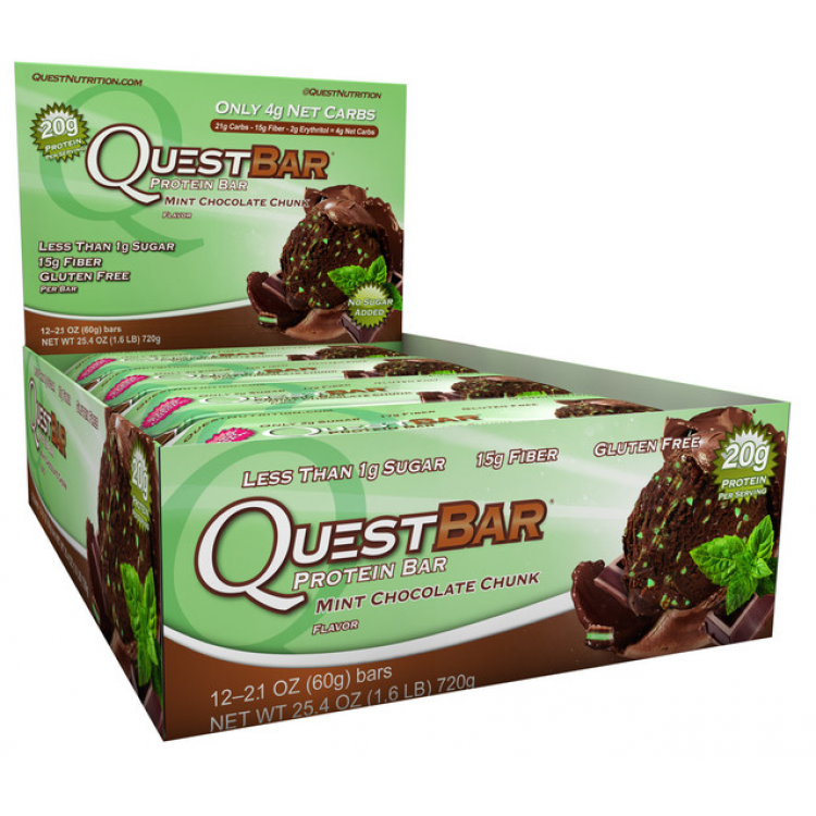 QUEST NUTRITION QUEST BARS, 12 stk - Chocolate Mint
