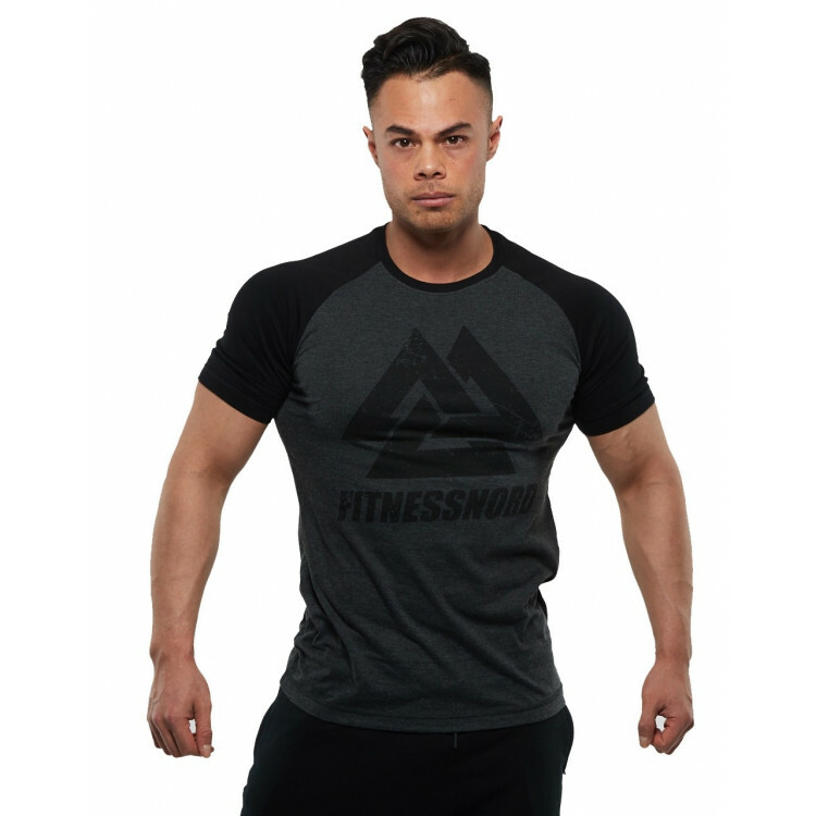 Herre t-shirt i mørkegrå/sort