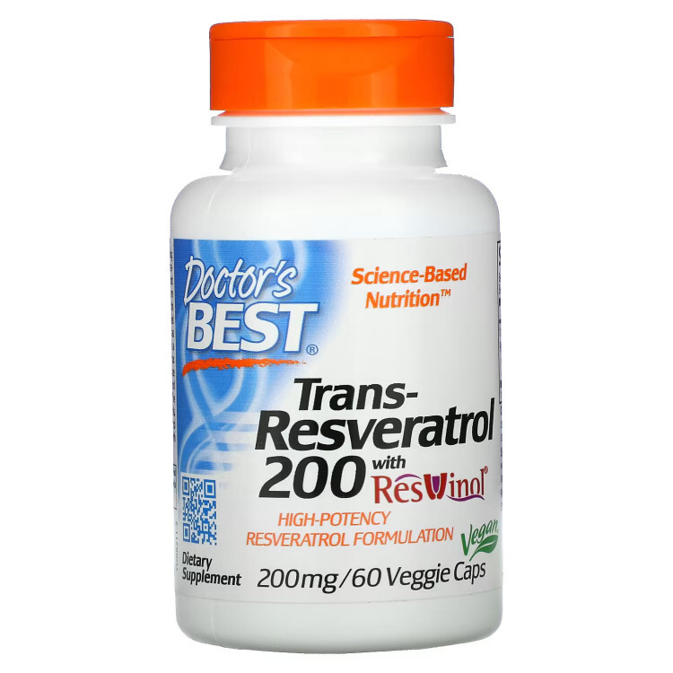 Doctor’s Best Trans-Resveratrol med ResVinol® (60 veganske kapsler – 200 mg)