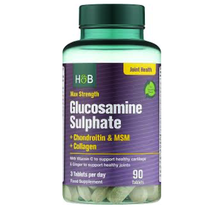 Max Strength Glucosamine Sulphate + Chondroitin & MSM + Collagen, 90 tabletter