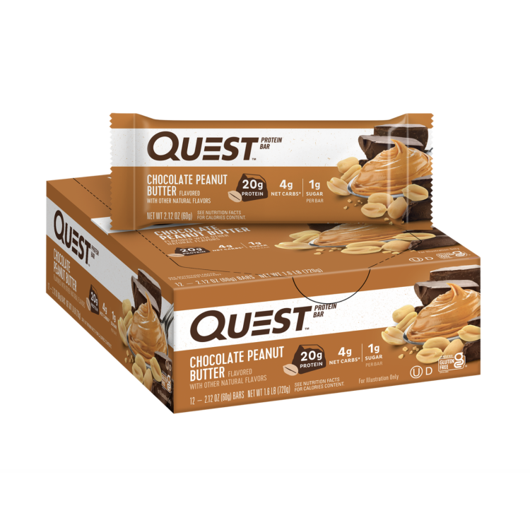 QUEST NUTRITION QUEST BARS, 12 stk-Chocolate Peanut Butter