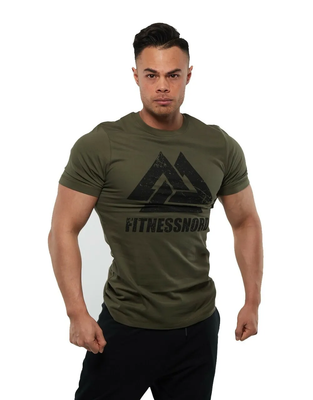Herre t-shirt i army grøn med logo