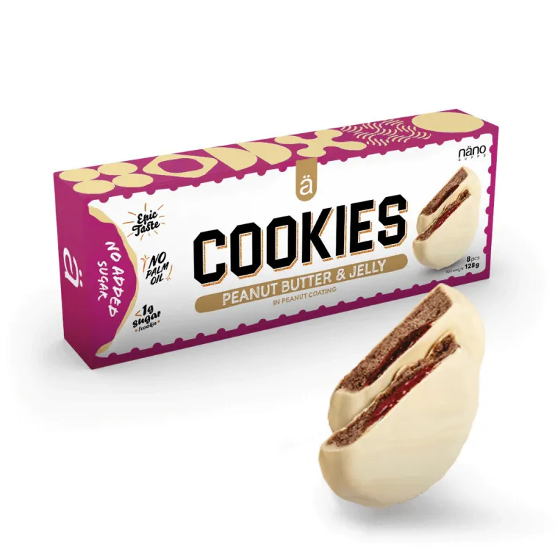 Cookies med Peanut Butter & Hindbær – 8 stk (128 g)