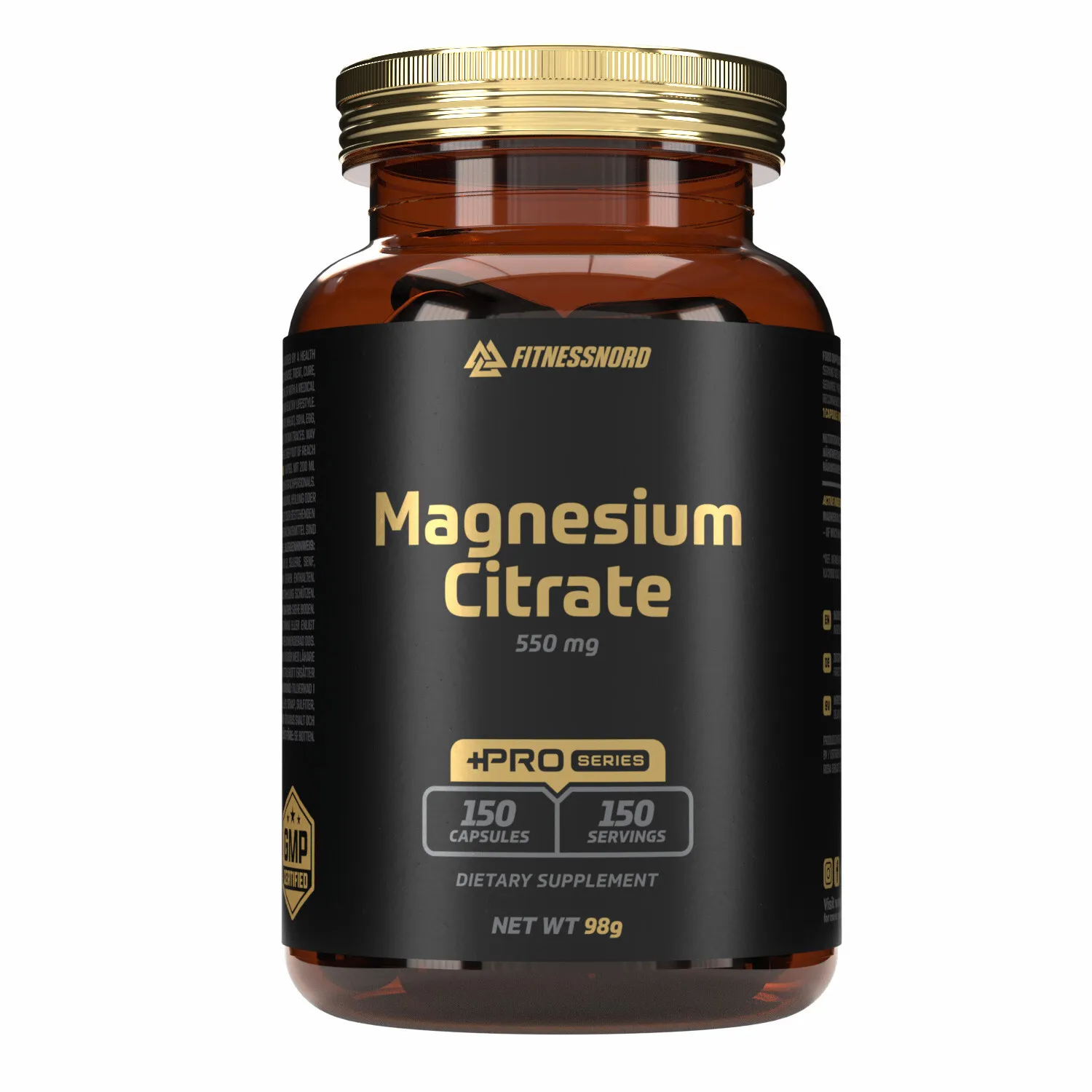 Fitnessnord Magnesium Citrate 550 mg (150 kapsler)