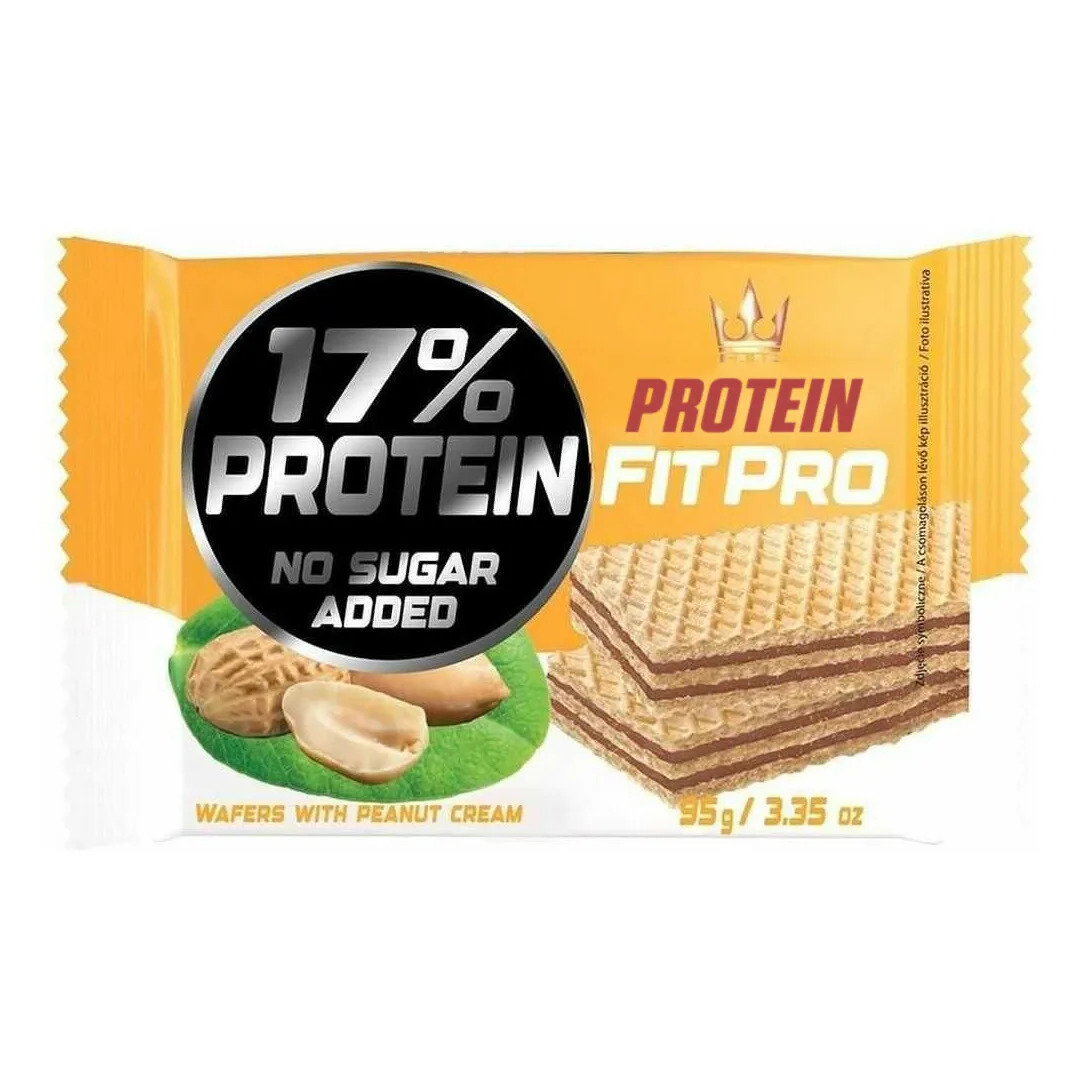 Peanut creme wafers med 17% protein (95 g), Bedst før 25.07.2026