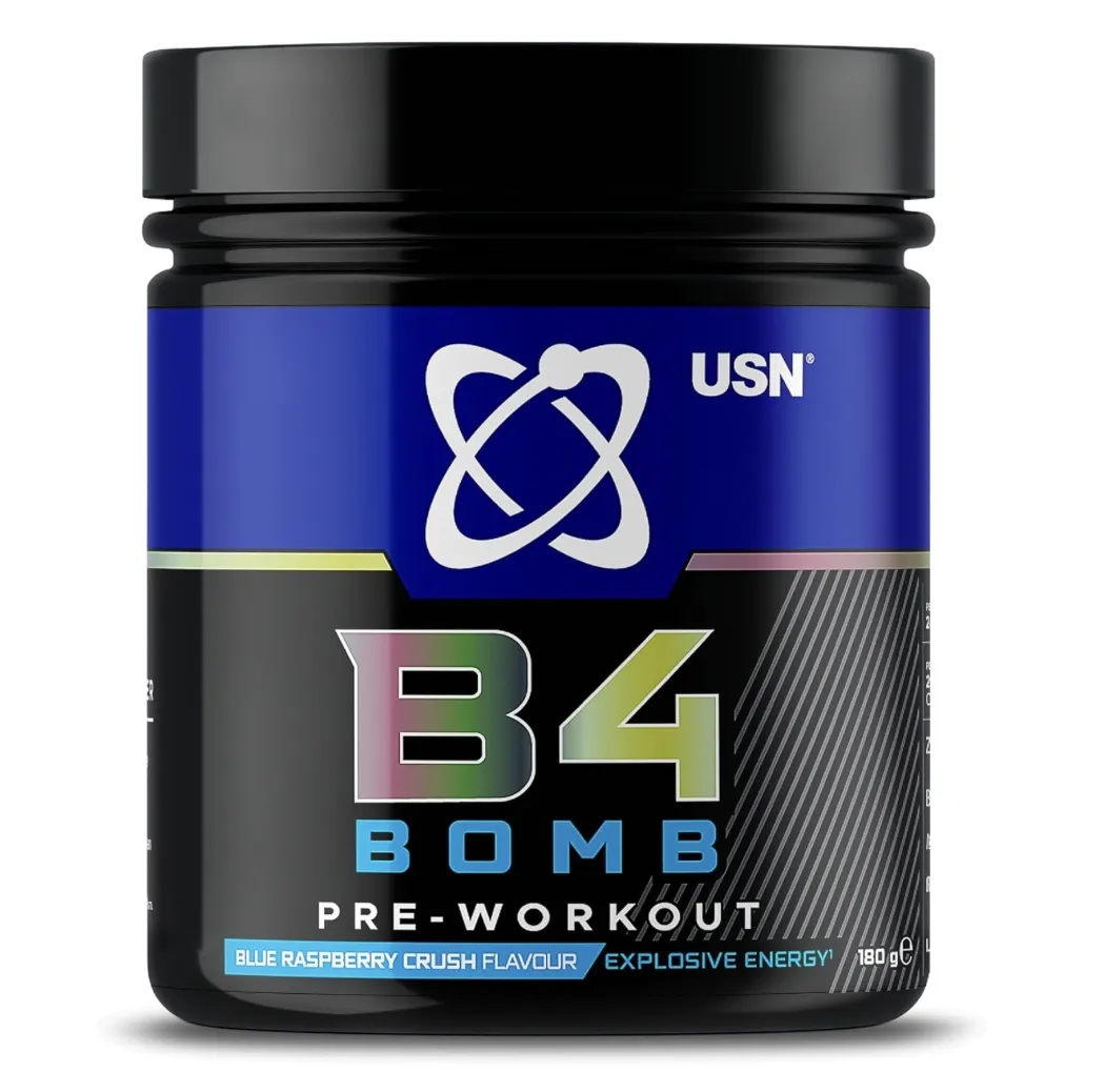 B4 Preworkout (180 g) - Blue Raspberry, Bedst før 27.08.2026