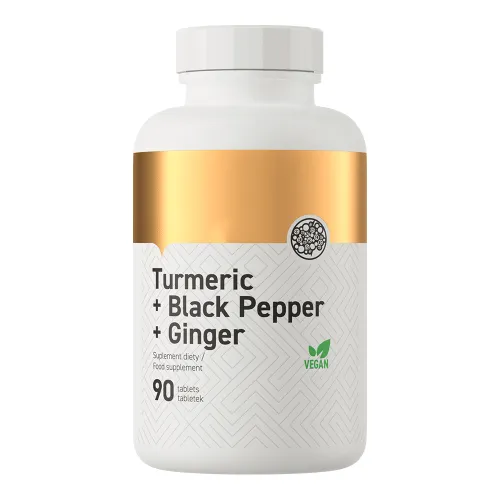 Gurkemeje, sort peber og ingefær (90 tabletter)