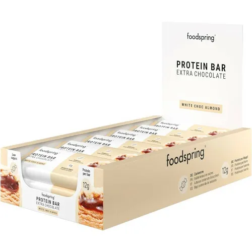 Foodspring Protein bar Extra Chocolate 12 x 45 g - White Chocolate Almond