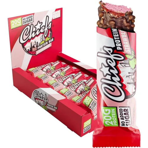 Strawberry smag høj proteinbar (55 g)