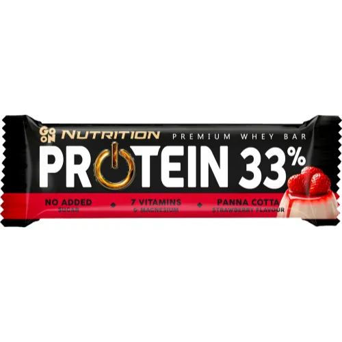 Proteinbar med 33% protein (1 x 50 g), Bedst før 14.05.2026 - Panna Cotta Strawberry