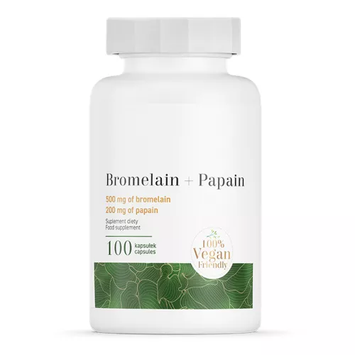 Bromelian og papain enzymer (100 kapsler)