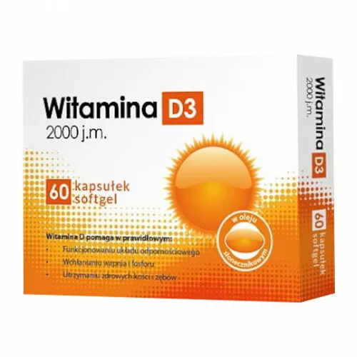 D3-vitamin, 2000 iu (60 kapsler)