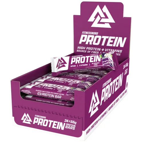 Fitnessnord Blueberry Cake proteinbar (24 x 55g)