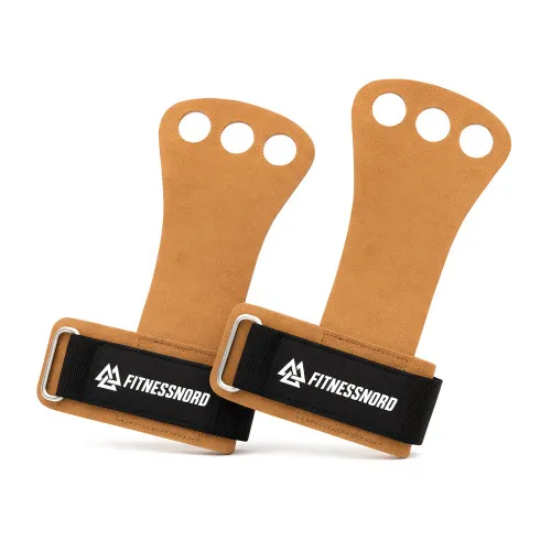 Gym Grips – Brun med fingerhuller