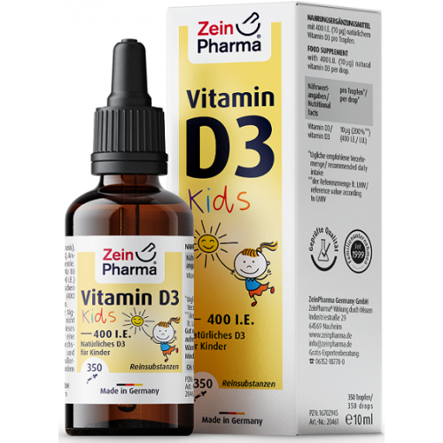 ZEIN  VITAMIN D3 DROPS FOR KIDS, 400IU - 10 ML.