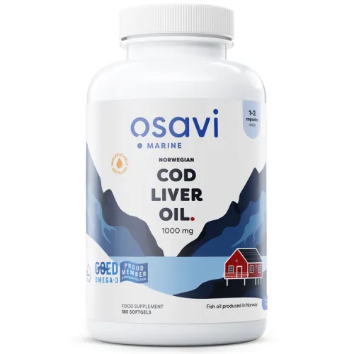Norwegian Cod Liver Oil Softgels 1000mg (Lemon) 180 softgels