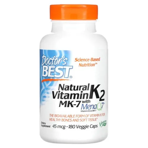 Natural Vitamin K2 MK7 med MenaQ7 45mcg, 180 vkapsler