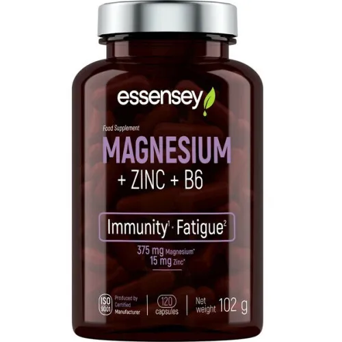 Magnesium + Zinc + B6, 120 kapsler