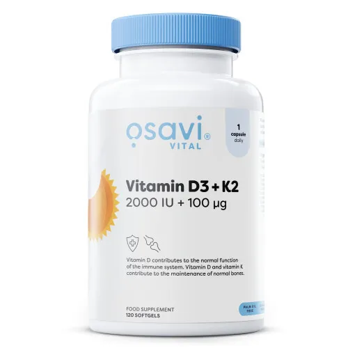 Vitamin D3 + K2 2000IU + 100mcg 120 softgels