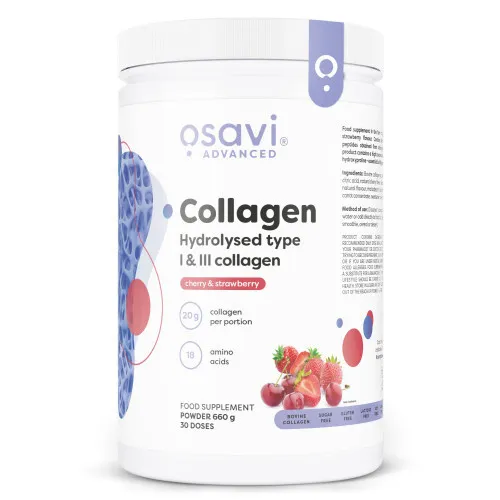Collagen Hydrolysed Type I & III Cherry & Strawberry 660g