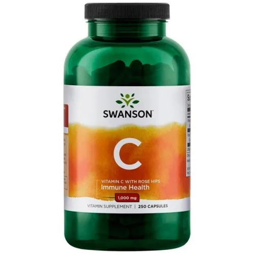 Swanson Vitamin C med Hybenekstrakt, 1000 mg, 250 kapsler