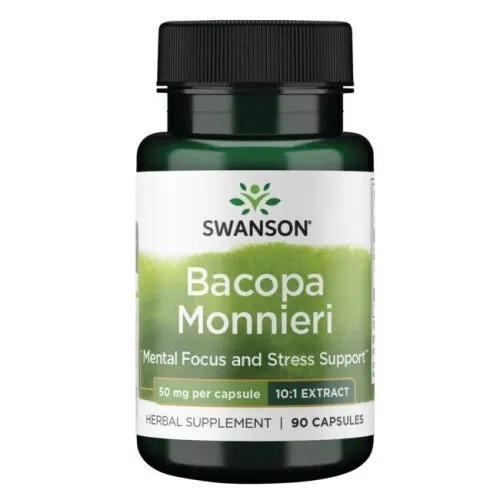 Swanson Bacopa Monnieri 10:1 Ekstrakt, 50 mg, 90 kapsler