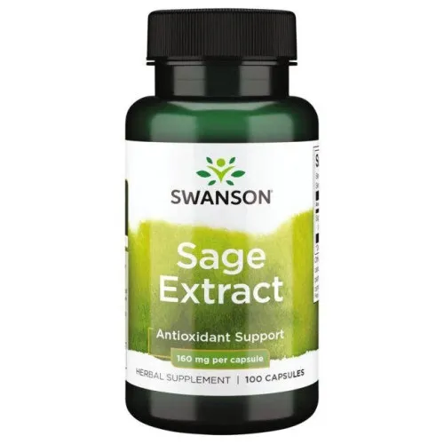 Swanson Salvieekstrakt, 160 mg, 100 kapsler