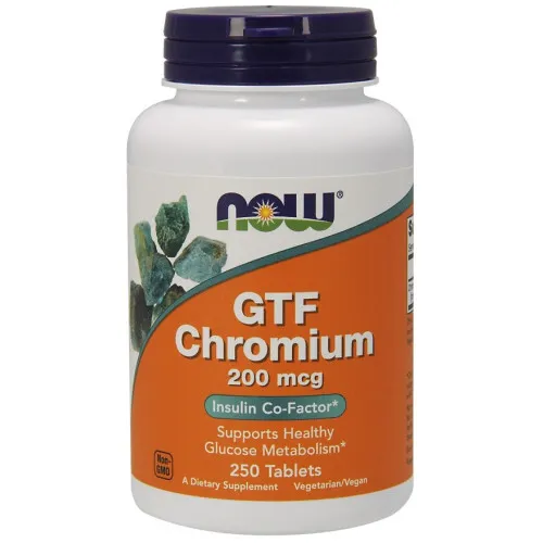 Now Foods GTF Krom, 200 mcg, 250 tabletter