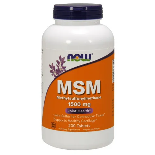 Now Foods MSM Methylsulfonylmethan, 1500 mg, 200 tabletter