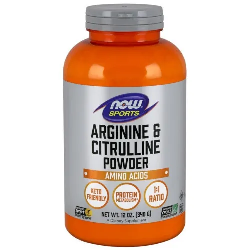 Now Foods Arginin & Citrullin pulver, 340 gram