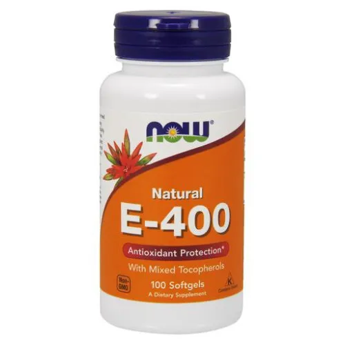 Now Foods Vitamin E-400 Naturlig (Blandede Tocopheroler), 100 kapsler