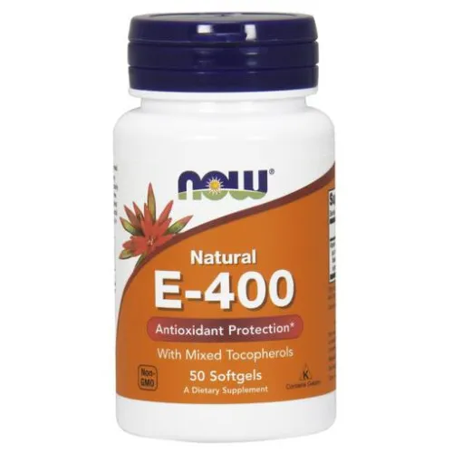 Now Foods Vitamin E-400 Naturlig (Blandede Tocopheroler), 50 kapsler