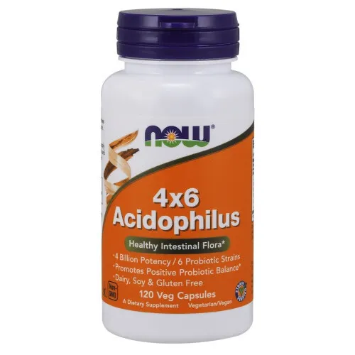 Now Foods Acidophilus 4X6, 120 kapsler