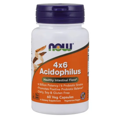 Now Foods Acidophilus 4X6, 60 kapsler