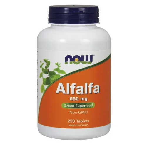 Now Foods Alfalfa, 650 mg, 250 tabletter
