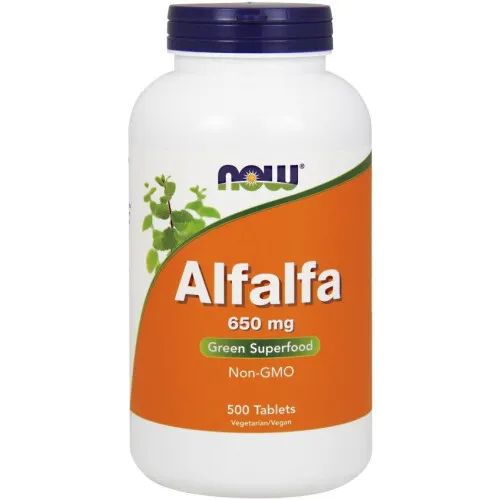 Now Foods Alfalfa, 650 mg, 500 tabletter