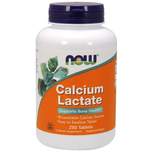 Now Foods Calcium Lactat, 250 tabletter