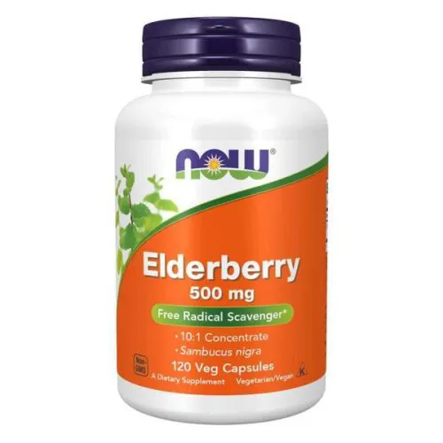 Now Foods Hyldebær, 500 mg, 120 kapsler