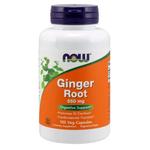 Now Foods Ingefærrod, 550 mg, 100 kapsler